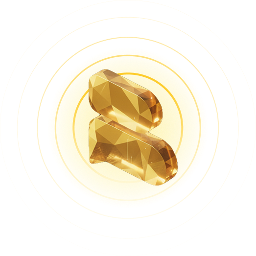 Símbolo visual da Bee-IA com elemento central dourado e ondas circulares