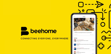 Logo da Beehome e texto 